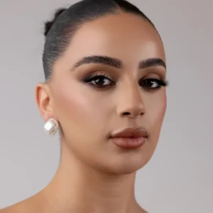 Round Diamonte Pearl Earrings